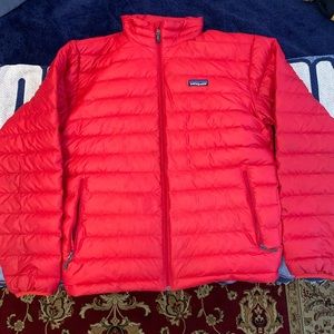 Red down Patagonia jacket